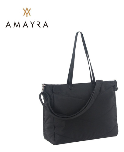 Cartera Amplia Con Tira Amayra Color Negro