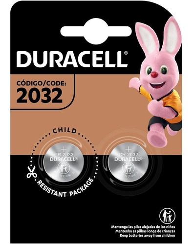 Cartela 2 Pilha Bateria Cr 2032 Duracell 3v Lithium Moeda