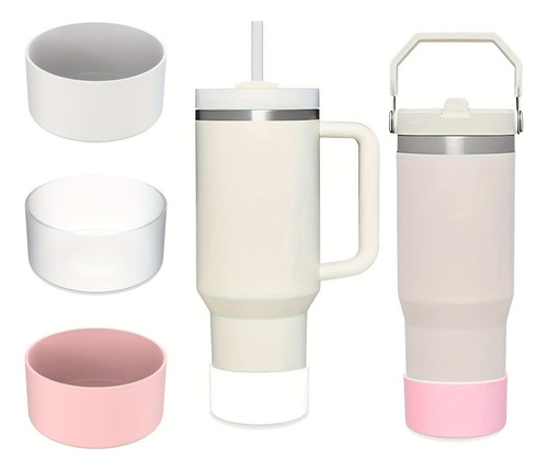 Capa De Silicone Compatível Com Garrafa Stanley Queencher Branco