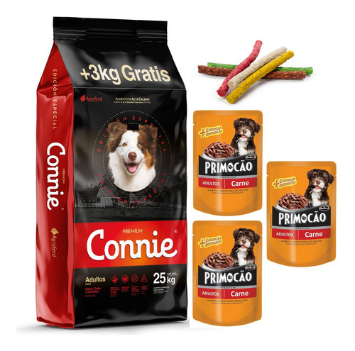 Comida Perro Connie Adulto 22k + 2k + 3 Pates + Snacks