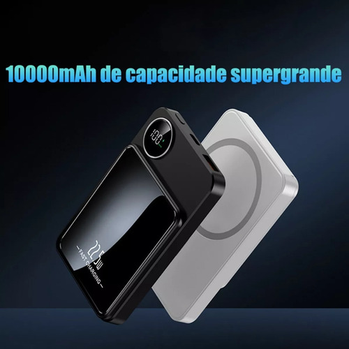 Power Bank Magnético Turbo 10000mah Pd 22.5w H'maston Preto