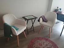 Comprar 2 Sitiales - Butacas Terciopelo Patas De Madera Usadas