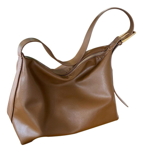 Bolso Hobo De Cuero Elegante Cremallera Informal Color