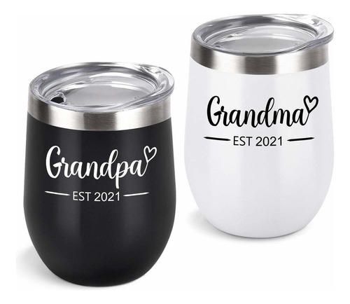 Cpskup Grandpa And Grandma Est 2021 Wine Tumbler Set, Ins