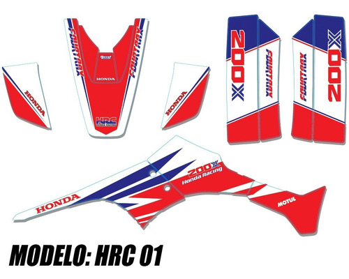 Calcos Gráfica Honda Fourtrax 200 Mate Grueso Envío Gratis!