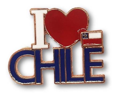 Magnético I Love Chile Cobrizado