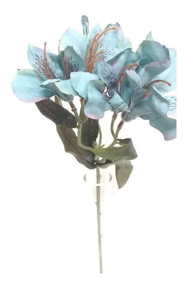 Flores Artificiais Azul Astromelia | MercadoLivre 📦