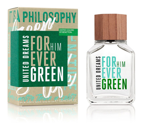 Perfume Benetton United Dreams Forever Green Him Edt 100 Ml