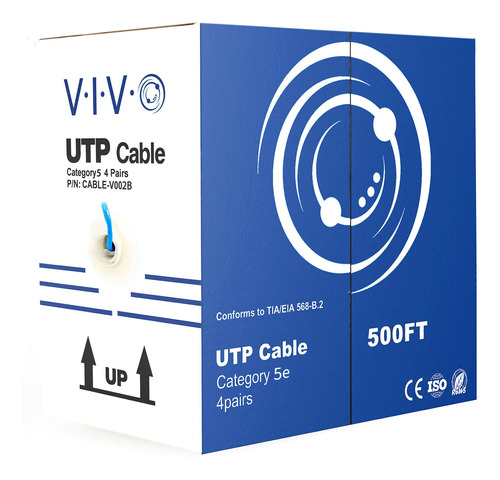 Cable Ethernet Lan Cat-5e A Granel Vivo 500 Ft Cable Utp