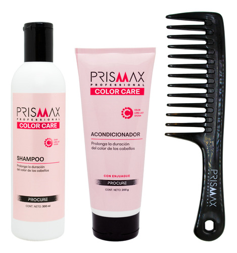 Prismax Color Care Kit Shampoo + Acondicionador + Peine 