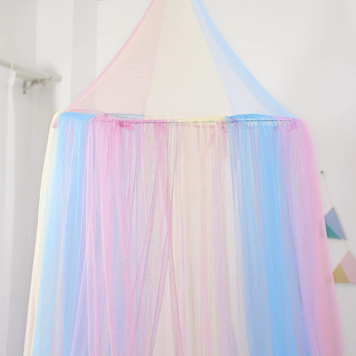Toldo De Cama Para Niñas Con Luces, Arcoíris, Mosquitera Aki