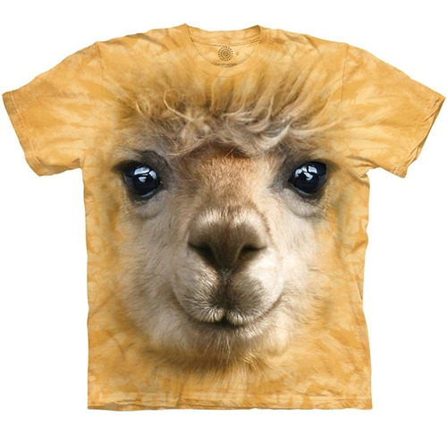 Big Face Alpaca Polera 3d Gráficos Verano Fresco Manga Cor