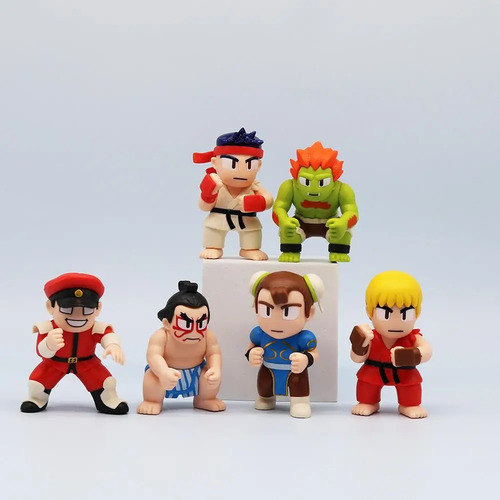 Figuras De Coleccion Street Fighter 8cm Ryu Ken Chun-li 6pcs