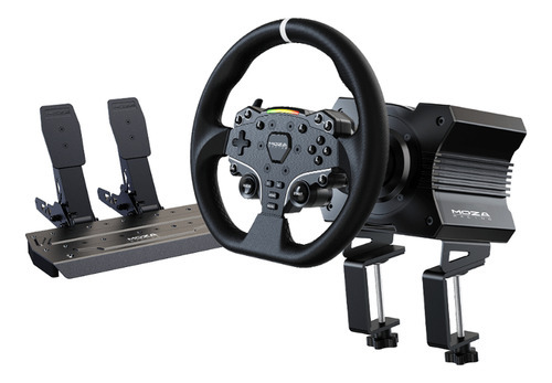 Volante Es Con Base R5+pedales+adaptador Multiconsola - Moza