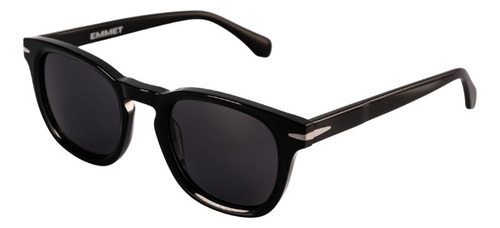 Lentes De Sol Emmet Unisex Wayfarer Clásicos Uv400 Color Negro Lente Negro Armazón Negro