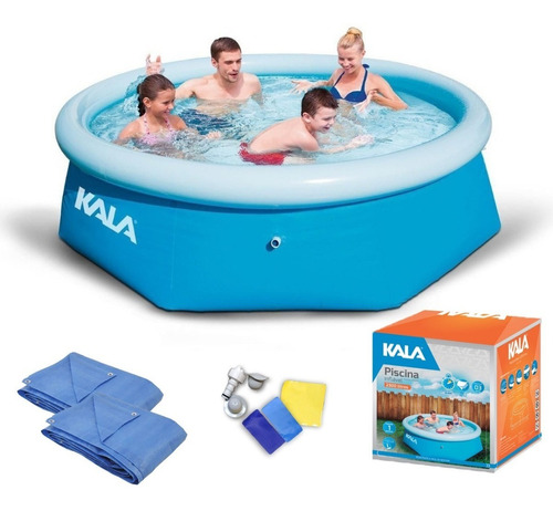 Piscina Inflável 2300l Kit Reparo Kala + Forro + Capa