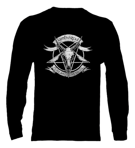 Polera Manga Larga Lamb Of God - Ver 10 - Pure American Meta