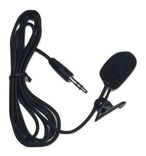 Kit Microfone De Lapela Para Celular Com Adaptador Pc Not Cor Preto