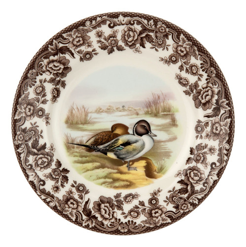 Spode Plato De Ensalada Woodland, Pintail, 8 Pulgadas, Perfe