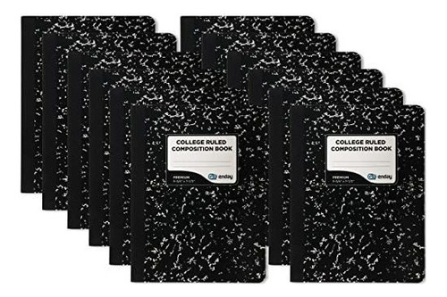 Pack De Libreta Colegio Portada Marmol Negro 100 Hojas 12pcs