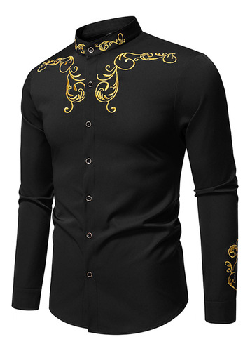 Camisetas De Manga Larga Con Botones Y Estampado Casual Para