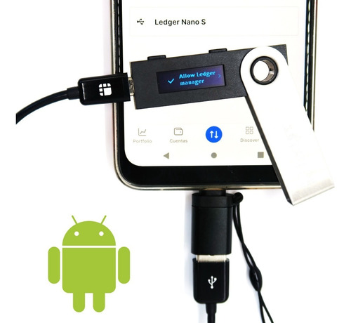 Imagen 3 de 5 de Ledger Nano S Billetera Bitcoin + Adaptador Cel Android