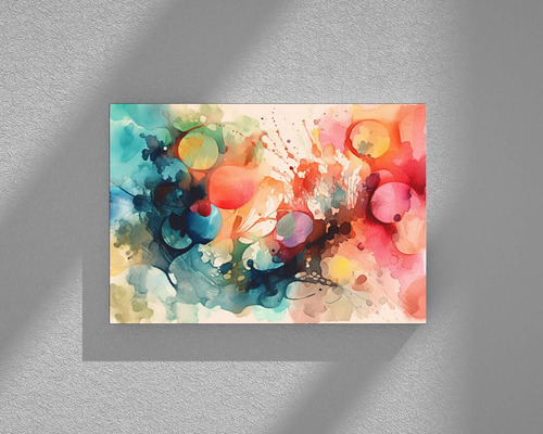 Canva Bastidor Madera Fan Art Flores Cute 30x20cm Abstractos