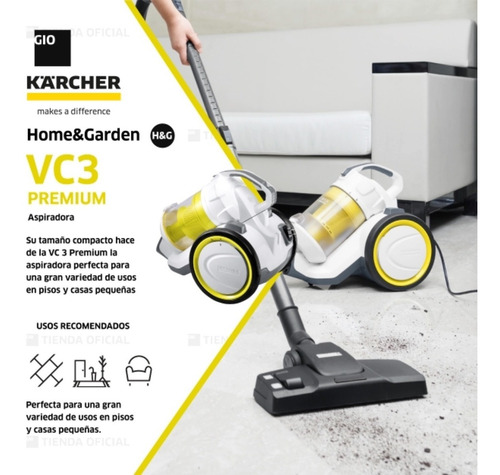 Imagen 5 de 10 de Aspiradora Karcher Multiciclonica Vc 3 Premium Hepa12 Polvo