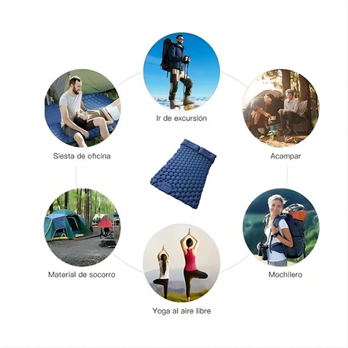 Colchón Inflable Doble Para Acampar, Colchoneta Autoinflable