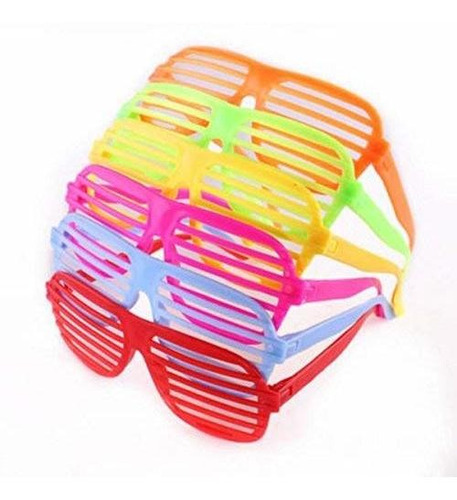 Articulo Para Fiesta - 12 Pack Neon Color Shutter Style Glas