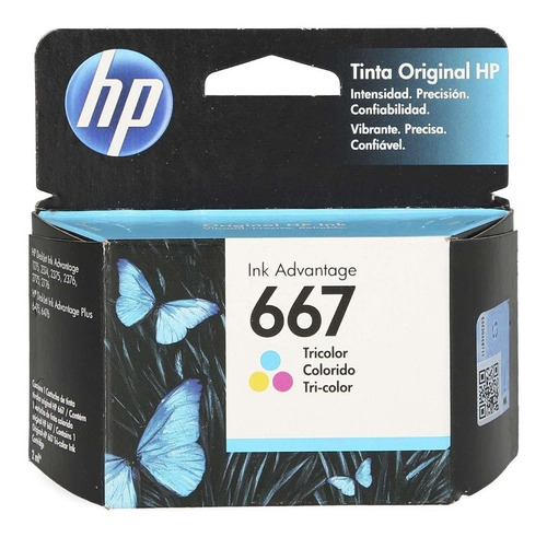 Imagen 1 de 3 de Cartucho De Tinta Hp Ink 667 Tricolor Original Facturado