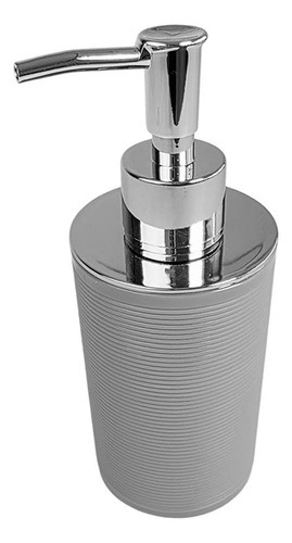 Dispenser Jabon Liquido Para Baño Redondo Plastico Color Gris