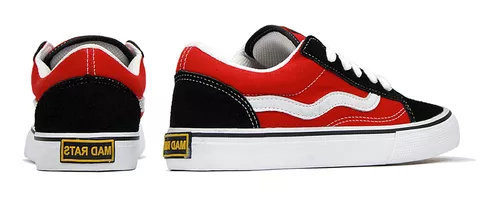 Tenis Mad Rats Preto/Vermelho Old School