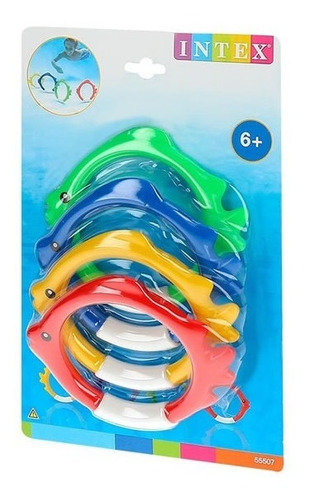 Juego Para Buceo Intex Aros Sumergibles Peces