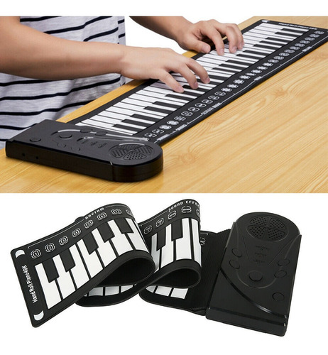 Music Piano Teclado De Silicona Portátil De 49 Teclas