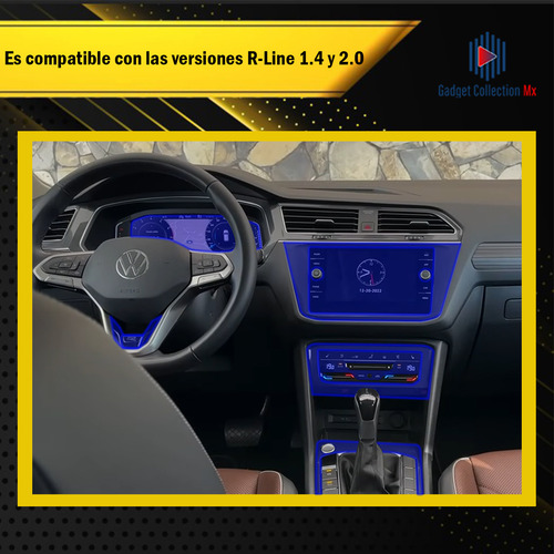 Gadget Collection Mx Protector Interior Kit Ppf Para Tiguan R-line 1.4 Y 2.0 2024 Color Transparente