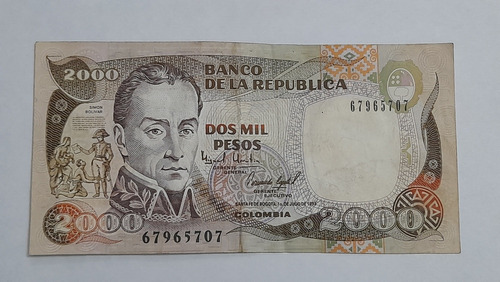 Billete Colombia 2000 1 Julio 1993