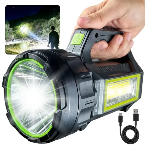 Lanterna De Led Tática Grande Com Luz Forte Tipo Farolete 100000 ...