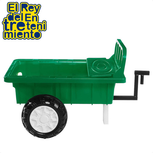 Imagen 7 de 10 de Tractor Auto A Batería Con Remolque Luces Música - El Rey