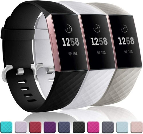 3 Mallas De Reloj Fitbit Charge 4 / Charge 3 / Talle Small