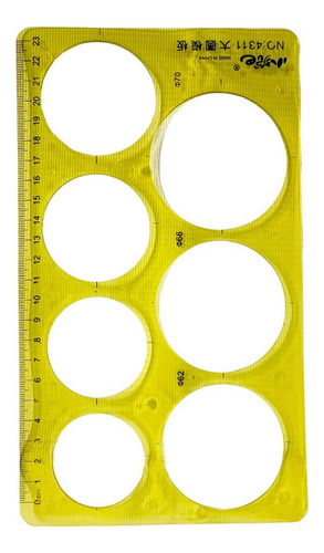 Regla Plantilla Circulos Plástica 23cm Color