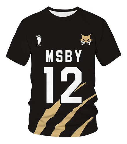 Camiseta Haikyu Equipo De Voleibol Impresión 3d Manga Corta