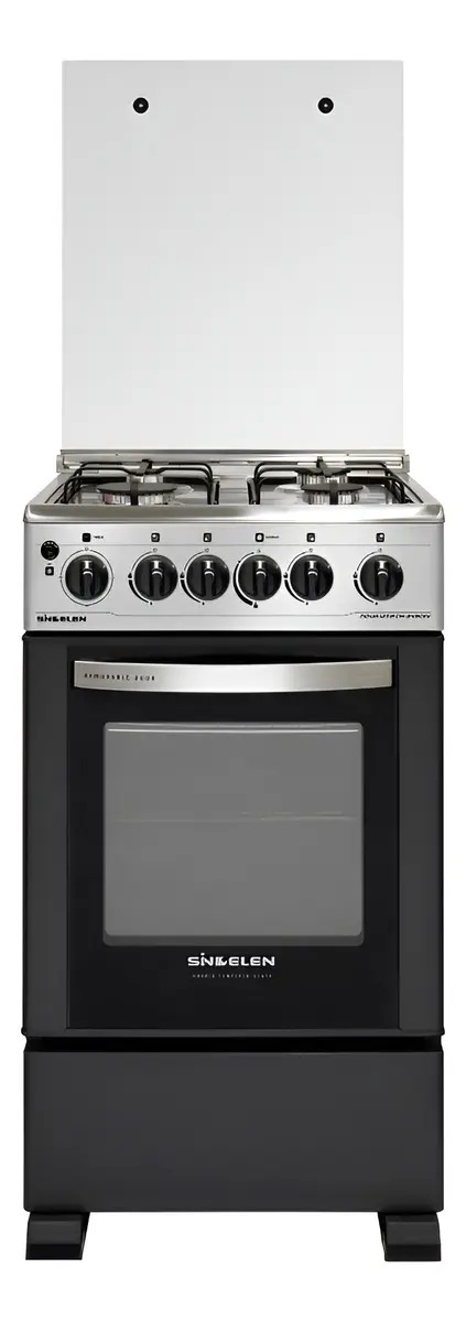Cocina Gas 4 Quemadores Sindelen Ch-5490ni Negro/acero