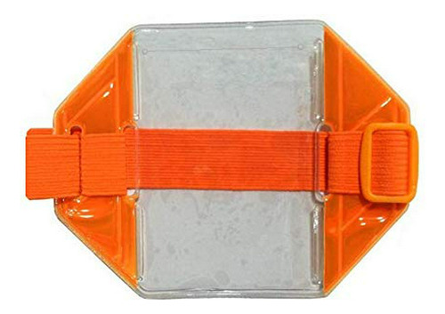 Brazalete Reflectante De Seguridad Naranja Con Porta Credenc