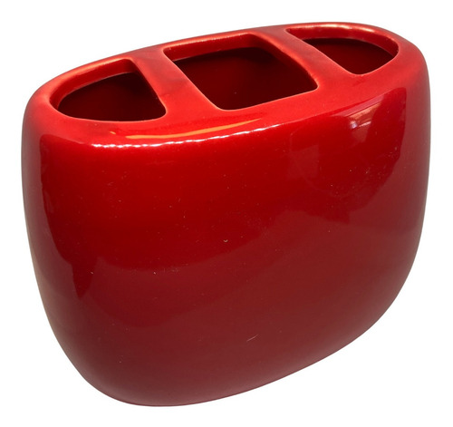 Porta Cepillo De Dientes Rojo De Ceramica