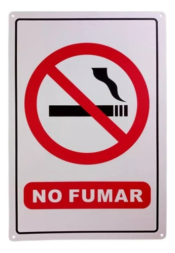 Señaletica Cartel Adhesivo Prohibido Fumar 20x30cm