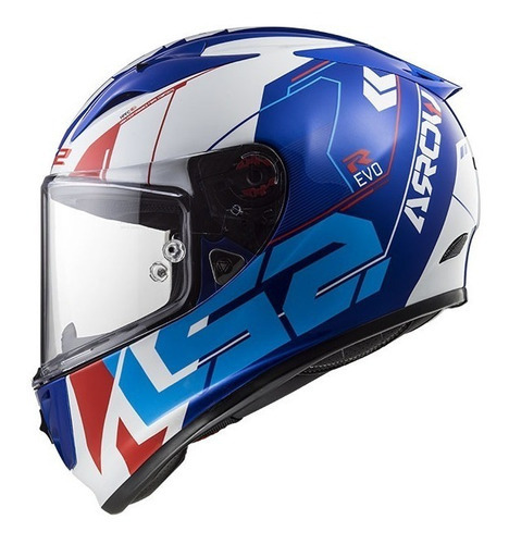 Casco Moto Pista Integral Ls2 323 Arrow Rapid Evo Techno Color Blanco/Azul Tamaño del casco XS