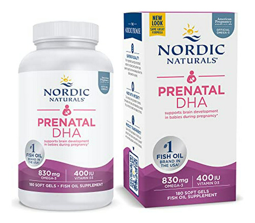 Dha Prenatal Con Vitamina D3 - 180 Cápsulas Blandas - Omega-3 Para Embarazo