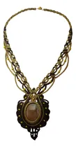 Comprar Collar Exclusivo De Macrame Con Piedra Onix Artesanias Mt