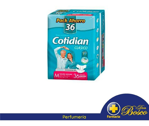 Cotidian Pañales Para Adultos Clásico M X 36 Unidades